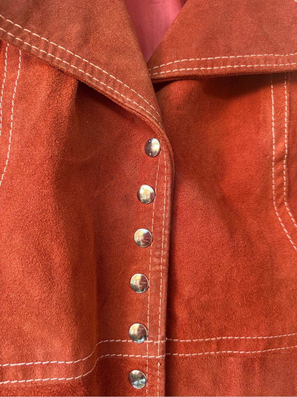Women’s Rust Suede Button-Front Jacket - Picture 2 of 12
